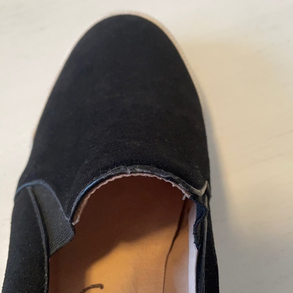 Black suede hidden wedge platform sneakers - Picture 8 of 8